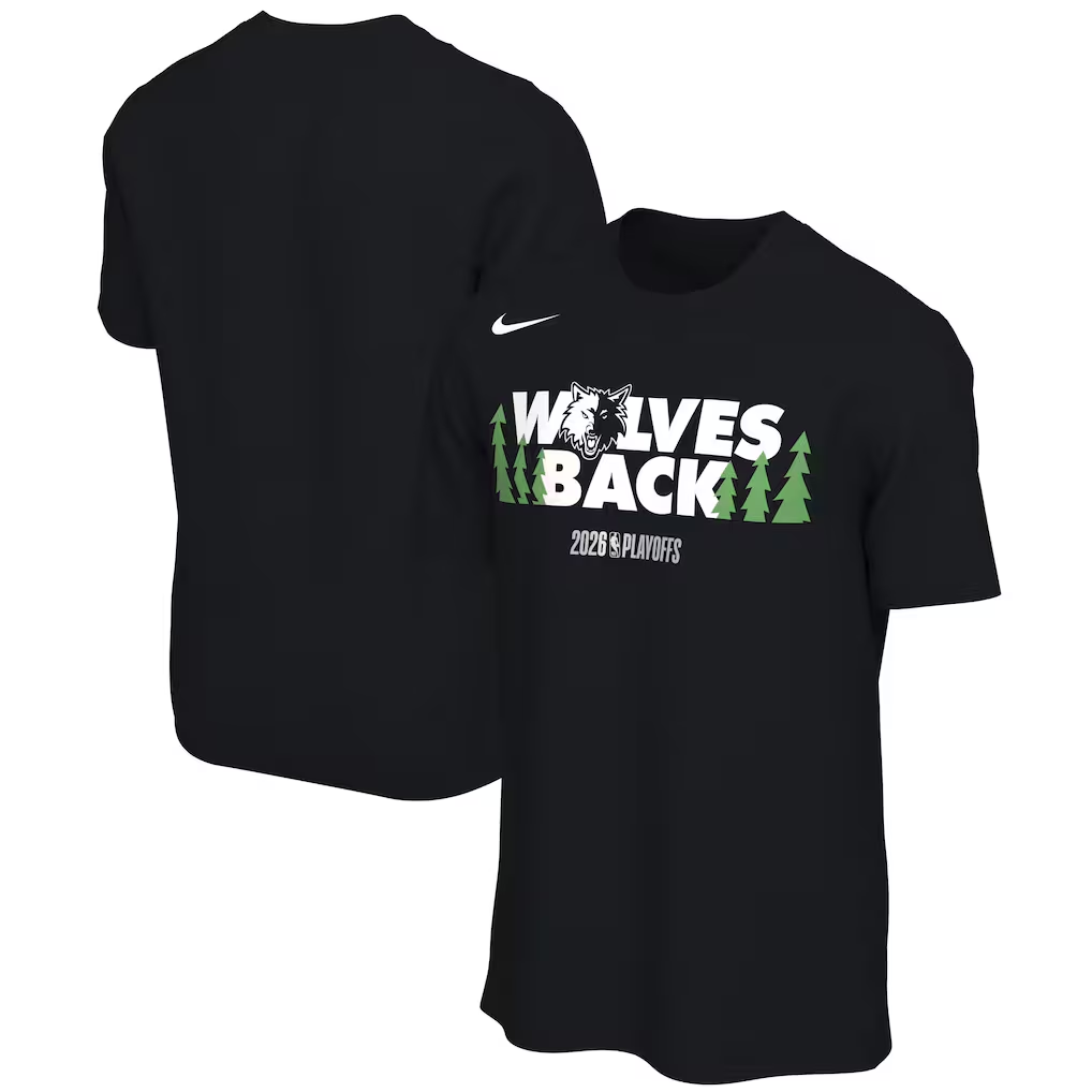 Men's Minnesota Timberwolves Black 2026 Playoffs Mantra T-Shirt